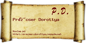 Prácser Dorottya névjegykártya